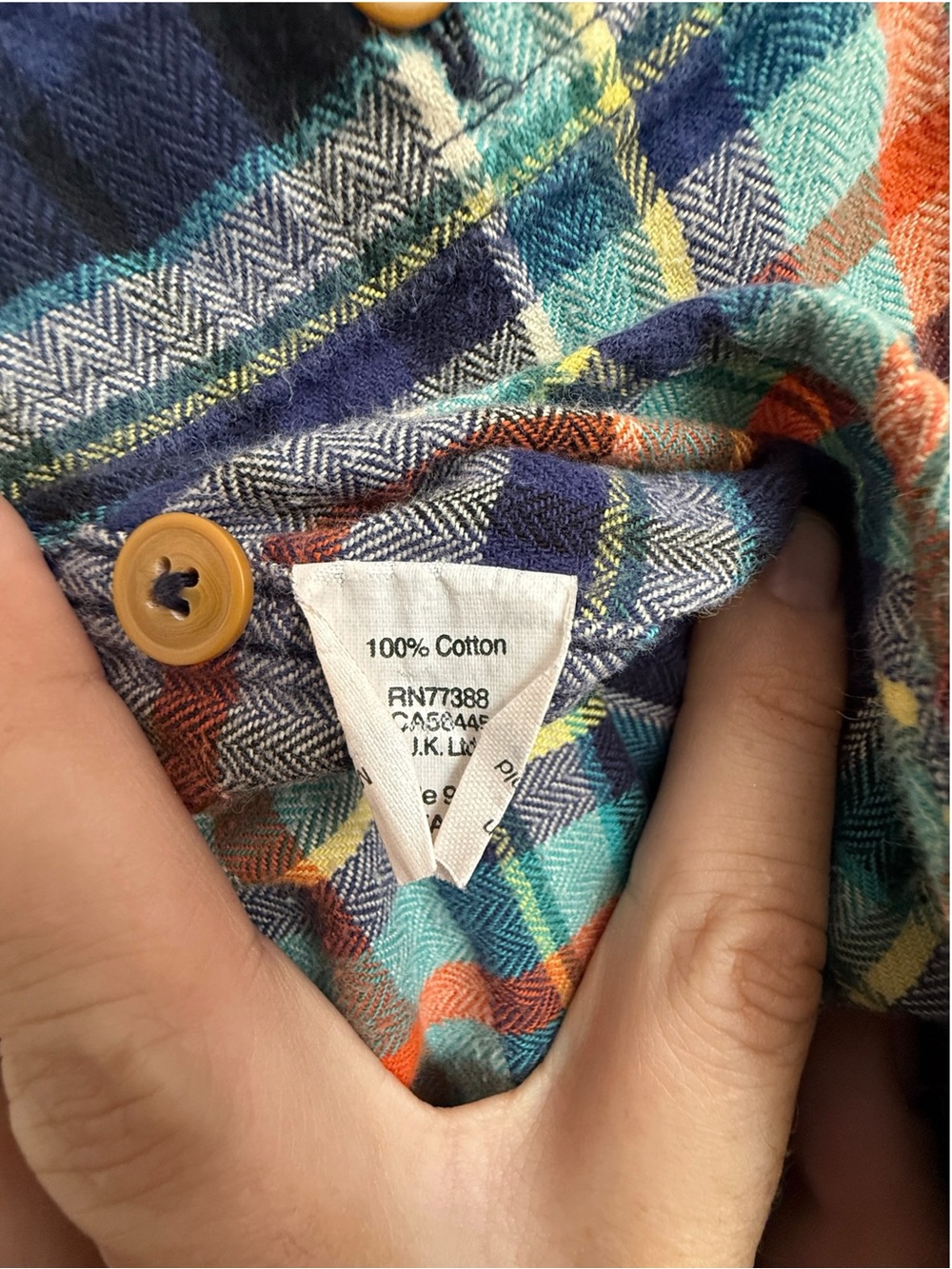 Vintage J. Crew Blue Green Preppy Plaid Flannel 100% Cotton Men’s Small - Picture 5 of 7